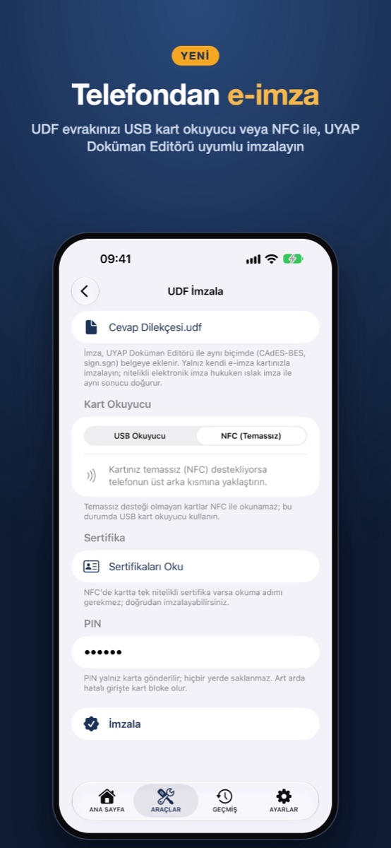 UDF Dönüştürücü: Signing with an e-signature